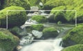 Cascading Waterfall Cascading Atmosphere Greenery Concept Royalty Free Stock Photo