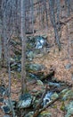 A Cascading Waterfall in the Blue Ridge Mountains Royalty Free Stock Photo