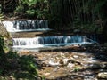 Cascading waterfall in the Suzu River near the Oyama Cable Car to Afuri Shrine, Isehara, Japan