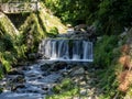 Cascading waterfall in the Suzu River near the Oyama Cable Car to Afuri Shrine, Isehara, Japan