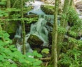 Cascading Waterfalls on Mountain Stream Royalty Free Stock Photo