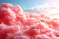 Cascading Waves of Pink and Orange Mimic the Skies at the Midday, a Fabric Dreamscape Royalty Free Stock Photo