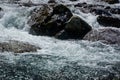 Cascading white water at Roaring Fork stream in the Smokies Royalty Free Stock Photo