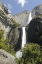 Cascading Yosemite Falls in spring Royalty Free Stock Photo