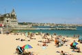 CASCAIS, PORTUGAL - JUNE 25, 2018: beach in touristic village of Cascais, Portugal.