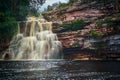 PoÃÂ§o do diabo waterfall, Mucugezinho river, LenÃÂ§ÃÂ³is - Bahia, Brazil Royalty Free Stock Photo