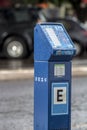 Parking meter for rotating parking on a street in the center of Cascavel, Royalty Free Stock Photo