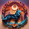 Wolf paper art is a type of quilling that uses 3D models to create close-ups of animals.