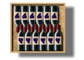 A case of 12 bottles of red wine is shown in this image Royalty Free Stock Photo