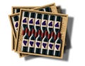 A case of 12 bottles of red wine is shown in this image Royalty Free Stock Photo