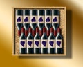 A case of 12 bottles of red wine is shown in this image Royalty Free Stock Photo