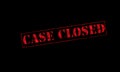 case closed rubber stamp red on a black background