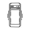 Case Computer Icon. Doodle Hand Drawn or Outline Icon Style