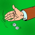 Case the die is dice throwing hand business Royalty Free Stock Photo