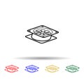 Case fan multi color style icon. Simple thin line, outline vector of computer parts icons for ui and ux, website or mobile Royalty Free Stock Photo