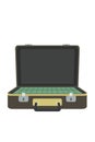 Case Full of Green Money. Vector Illustration