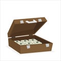 Case full of money isolated on background. Vector illustration Royalty Free Stock Photo