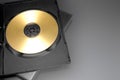 Case and golden disk Royalty Free Stock Photo