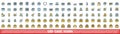 100 case icons set, color line style Royalty Free Stock Photo