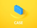 Case isometric icon, isolated on color background Royalty Free Stock Photo