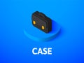 Case isometric icon, isolated on color background Royalty Free Stock Photo