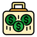 Case laundry money icon vector flat