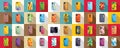 Case mobile phone icons set flat vector. Pro camera Royalty Free Stock Photo