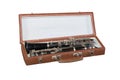 Case with an old clarinet Royalty Free Stock Photo