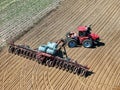 Case 420 Steiger tractor pulling a.Case 2150 24 row planter Royalty Free Stock Photo