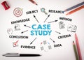 Case study Concept. Chart with keywords and icons Royalty Free Stock Photo