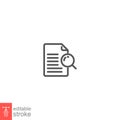 Case study line icon. Research document Royalty Free Stock Photo