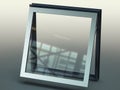 Casement Window- Top Hung 3D model View1 Royalty Free Stock Photo
