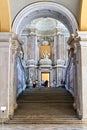 Caserta Campania Italy. The entrance to the Royal Palace and the majestic staircase of honour by Luigi Vanvitelli