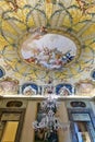 Caserta Campania Italy. The Royal Palace. The ceiling of Queen Maria Carolina apartment