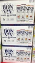 Cases of Bon Viv Hard Spiked Seltzer alcohol beverages at a Sams Club store