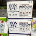 Cases of Bon Viv Hard Spiked Seltzer alcohol beverages at a Sams Club store