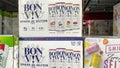 Cases of Bon Viv Hard Spiked Seltzer alcohol beverages at a Sams Club store