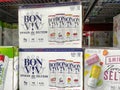 Cases of Bon Viv Hard Spiked Seltzer alcohol beverages at a Sams Club store