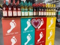 Cases of bottles of Red, Pink and White Moscato and Pinot Grigio Barefoot Wine