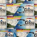 Cases of Coors Seltzer Spiked Sparkling water alcohol beverages at a Sams Club store