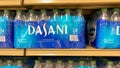 Cases of Dasani bottled water at a Publix store