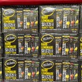 Cases of Mikes Hard Lemonade Seltzer in the wine and beer aisle at a Sams Club store in Orlando, Florida