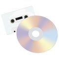 Casette and CD with clipping path Royalty Free Stock Photo