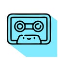 Casette vector icon. casette editable stroke. casette linear symbol for use