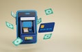 Cash Access, ATM Machine Icon. 3D render Royalty Free Stock Photo