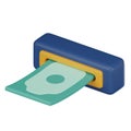 Cash Access, Atm Withdrawal, ATM Machine Icon. 3D render Royalty Free Stock Photo