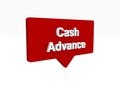 cash advance speech ballon on white