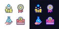 Cash awards pixel perfect light and dark theme color icons set