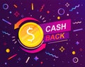 Cash back advertise banner with promo of refund. Royalty Free Stock Photo