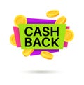 Cash back banner. Cashback money sign, isolated vector icon for retail business promotion sticker